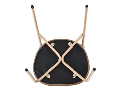 Juego de 4 sillas en PU y ratán - Patas de metal - Ergonómicas - Carga máxima 150 kg - 46×48×80 cm - Marrón