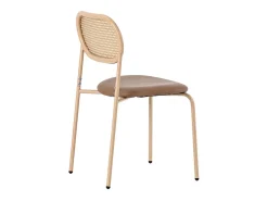 Juego de 4 sillas en PU y ratán - Patas de metal - Ergonómicas - Carga máxima 150 kg - 46×48×80 cm - Marrón