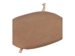 Juego de 4 sillas en PU y ratán - Patas de metal - Ergonómicas - Carga máxima 150 kg - 46×48×80 cm - Marrón