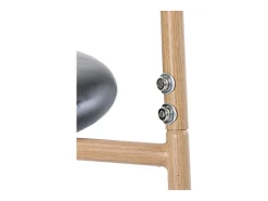Juego de 4 sillas en PU y ratán - Patas de metal - Ergonómicas - Carga máxima 150 kg - 46×48×80 cm - Negro
