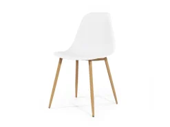 Juego de 2 sillas escandinavas blancas con patas de compás Marius - Diseño limpio y cómodo