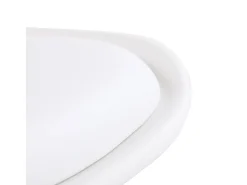 Juego de 6 sillas escandinavas blancas sin reposabrazos con cojín de cuero sintético y patas de madera maciza