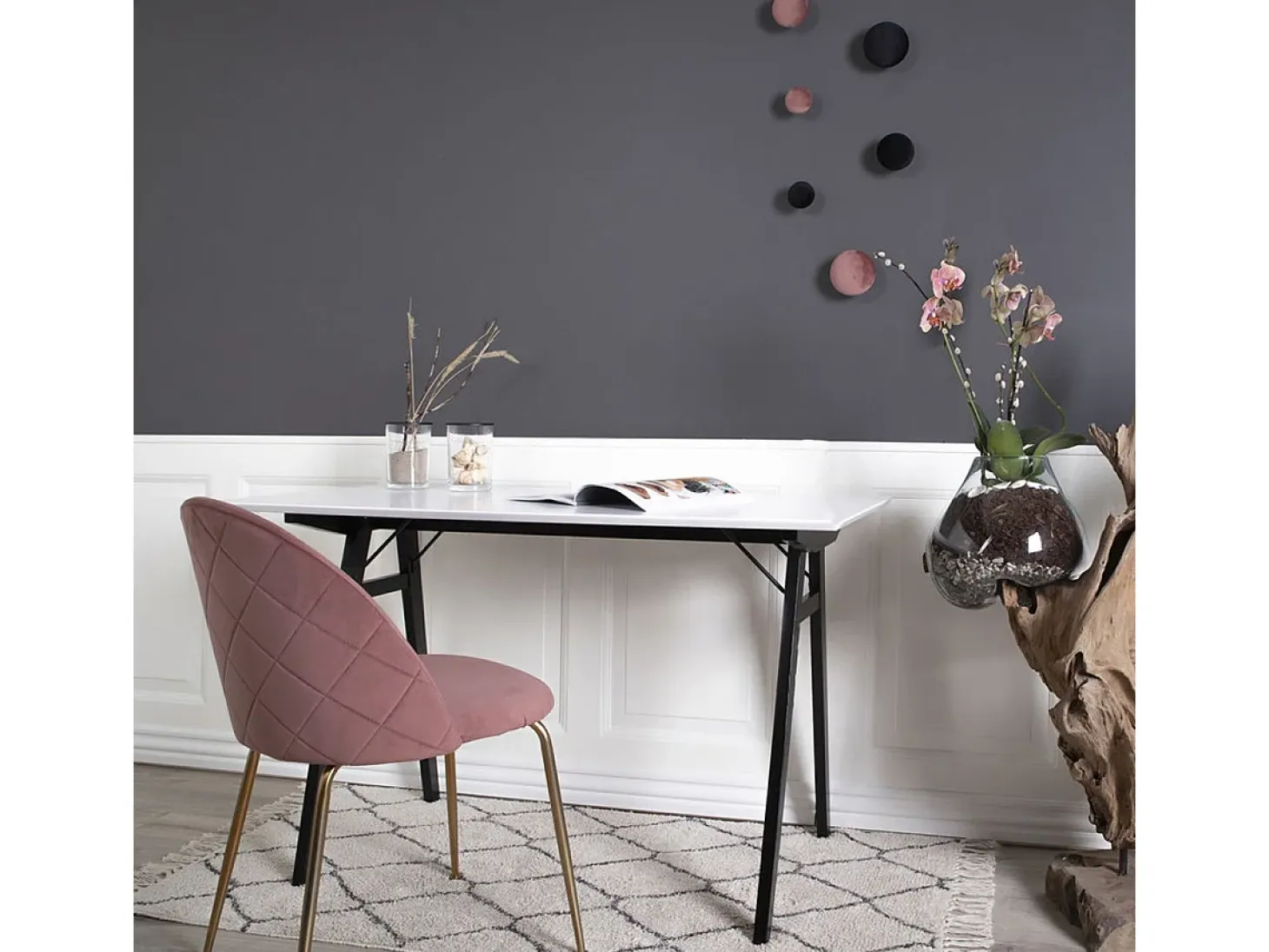 Juego de 2 Sillas Geneve, Rosa, 56x51x76 cm, Kendra Home