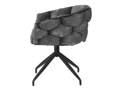 Juego de 4 sillas giratorias de terciopelo - Estilo moderno - Gris