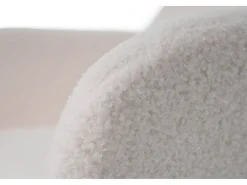 Juego de 4 sillas giratorias con reposabrazos - en rizo sherpa - estilo moderno - Blanco