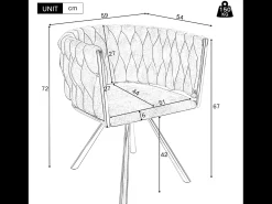 Juego de 2 sillas giratorias de terciopelo con reposabrazos - patas de metal dorado - Beige