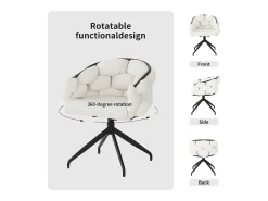 Juego de 4 sillas giratorias de terciopelo - Estilo moderno - Beige
