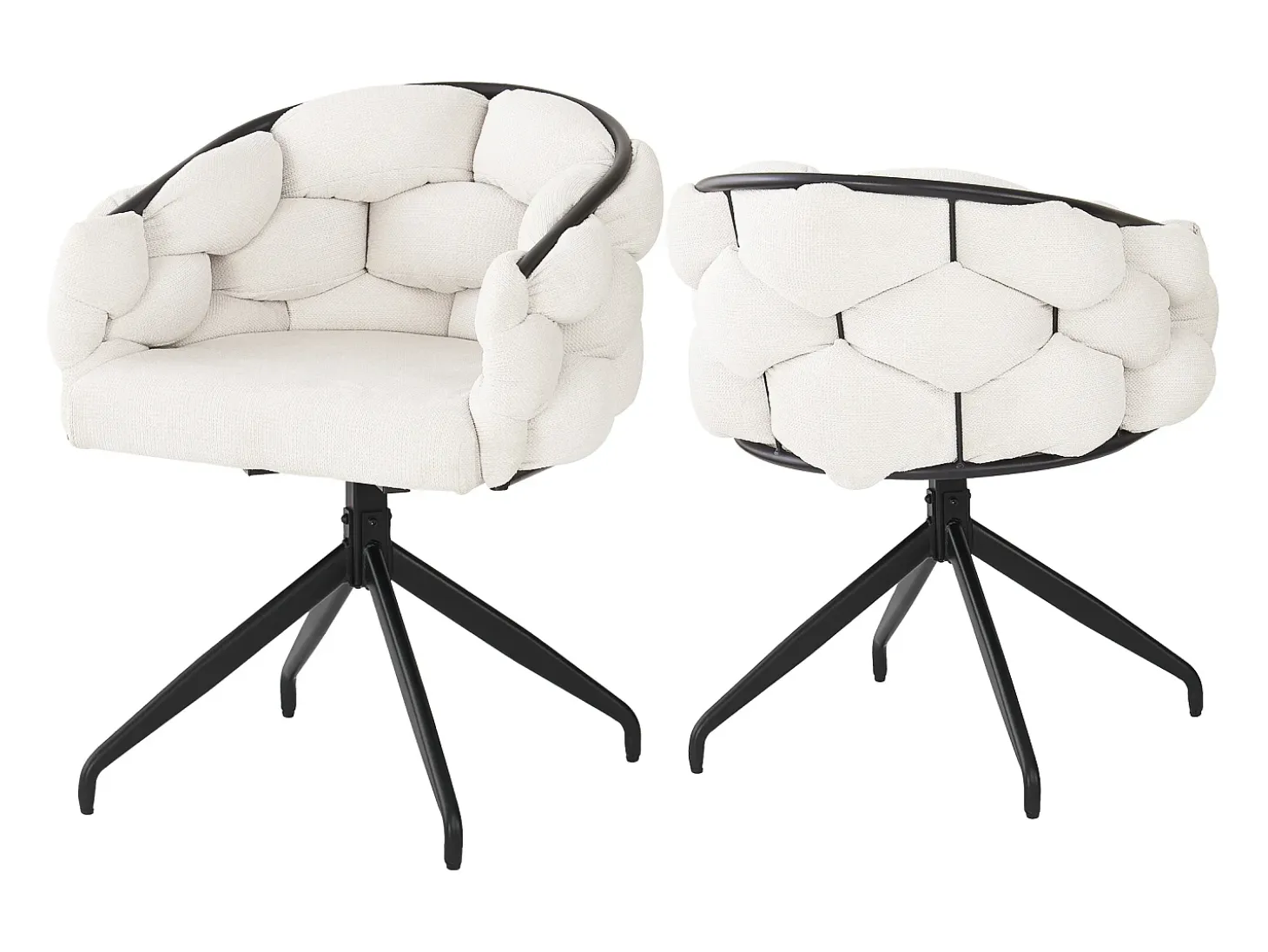 Juego de 4 sillas giratorias de terciopelo - Estilo moderno - Beige
