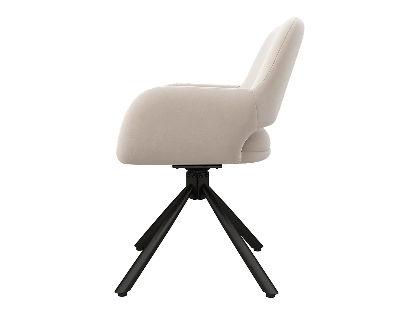 Juego de 6 sillas giratorias de terciopelo con reposabrazos – beige