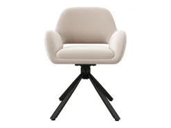 Juego de 6 sillas giratorias de terciopelo con reposabrazos – beige