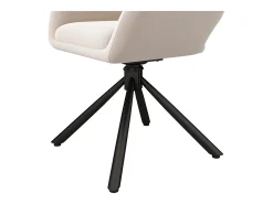 Juego de 6 sillas giratorias de terciopelo con reposabrazos – beige