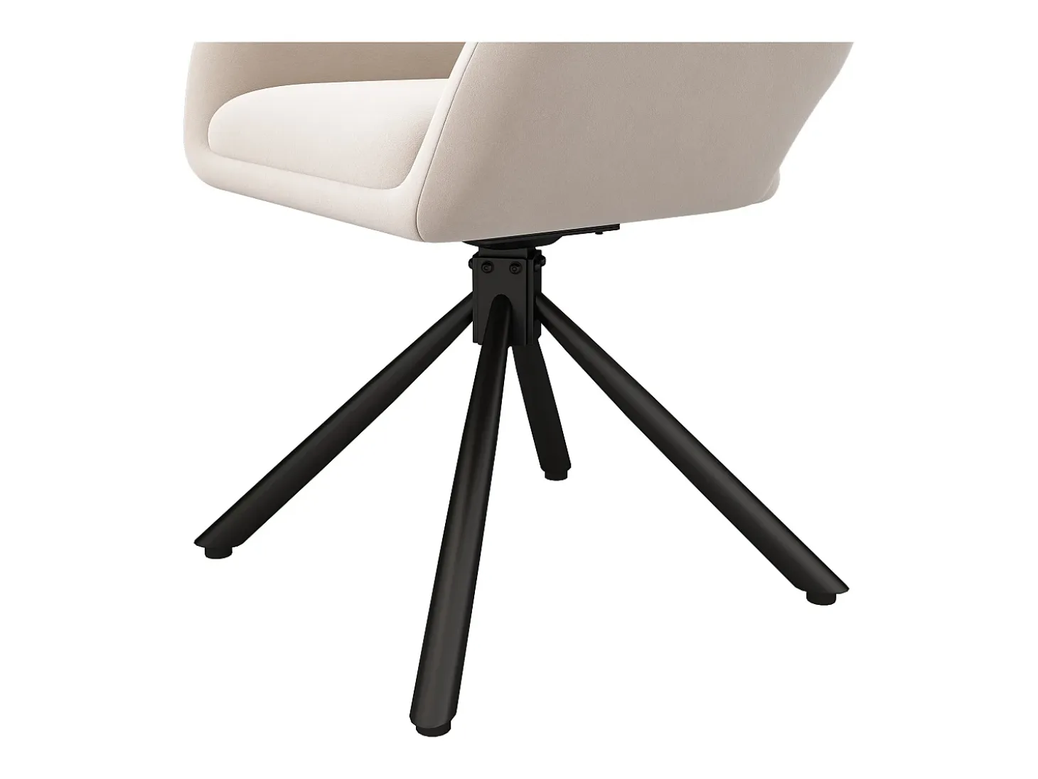 Juego de 6 sillas giratorias de terciopelo con reposabrazos – beige
