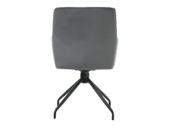 Juego de 2 sillas giratorias 360° - tejido de terciopelo - respaldo con motivo de rombos - Negro