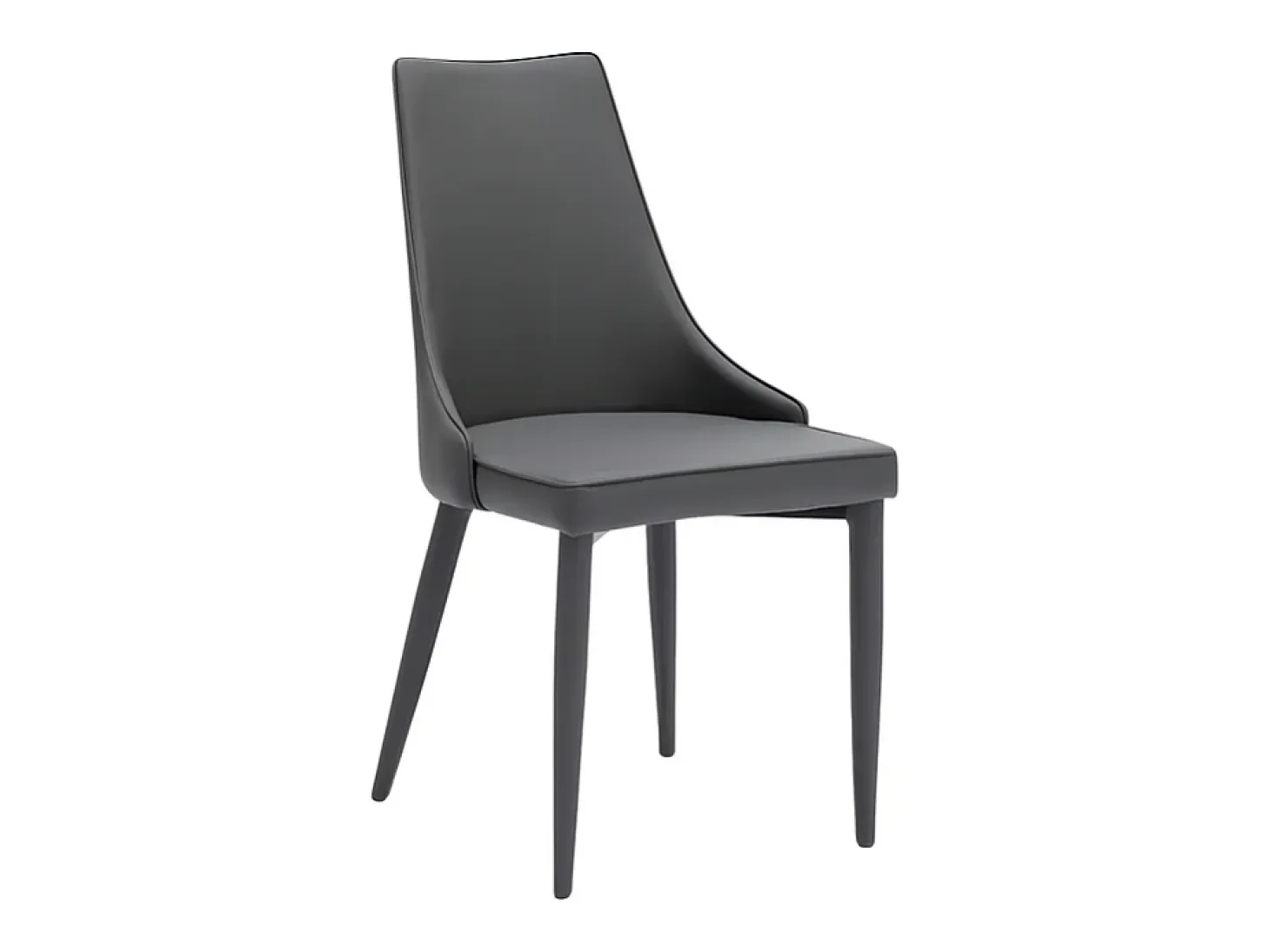 Juego de 4 sillas imbottite en similpelle gris scuro "Dalia" de pranzo moderno cm 46x46 91h