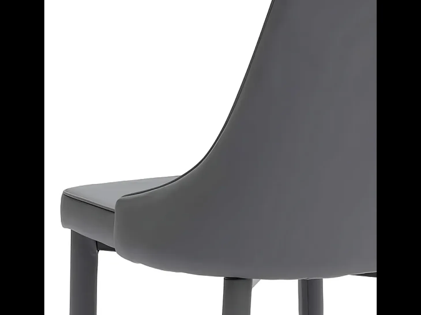 Juego de 4 sillas imbottite en similpelle gris scuro "Dalia" de pranzo moderno cm 46x46 91h