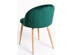 Juego de 2 sillas Kazon - Elegantes patas de metal efecto terciopelo y madera clara-Color Gris oscuro