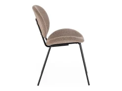 Juego de 2 sillas Maddy de tela loopback: elegancia moderna y confort óptimo-Color Marrón claro