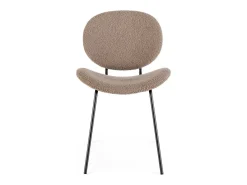 Juego de 2 sillas Maddy de tela loopback: elegancia moderna y confort óptimo-Color Marrón claro