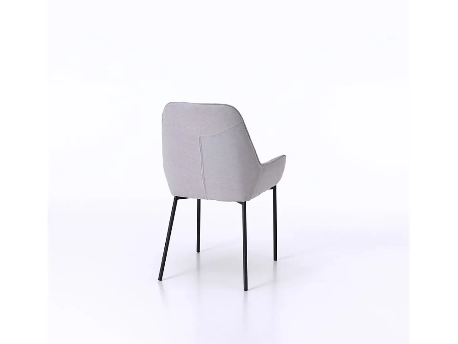 Juego de 4 sillas modernas de cocina en tejido gris con reposabrazos Nisida