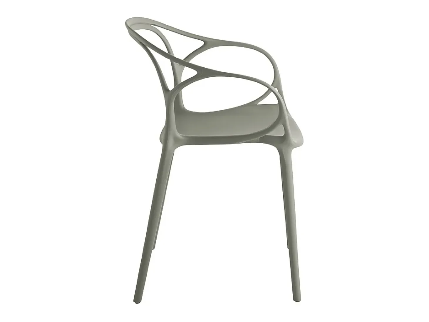 Juego de 2 sillas modernas "Mistral" para el comedor en policropilene gris versátiles cm 57x55 80h