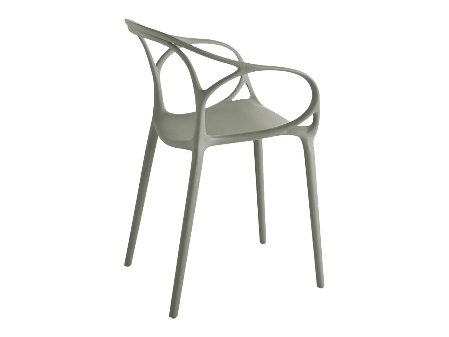 Juego de 2 sillas modernas "Mistral" para el comedor en policropilene gris versátiles cm 57x55 80h