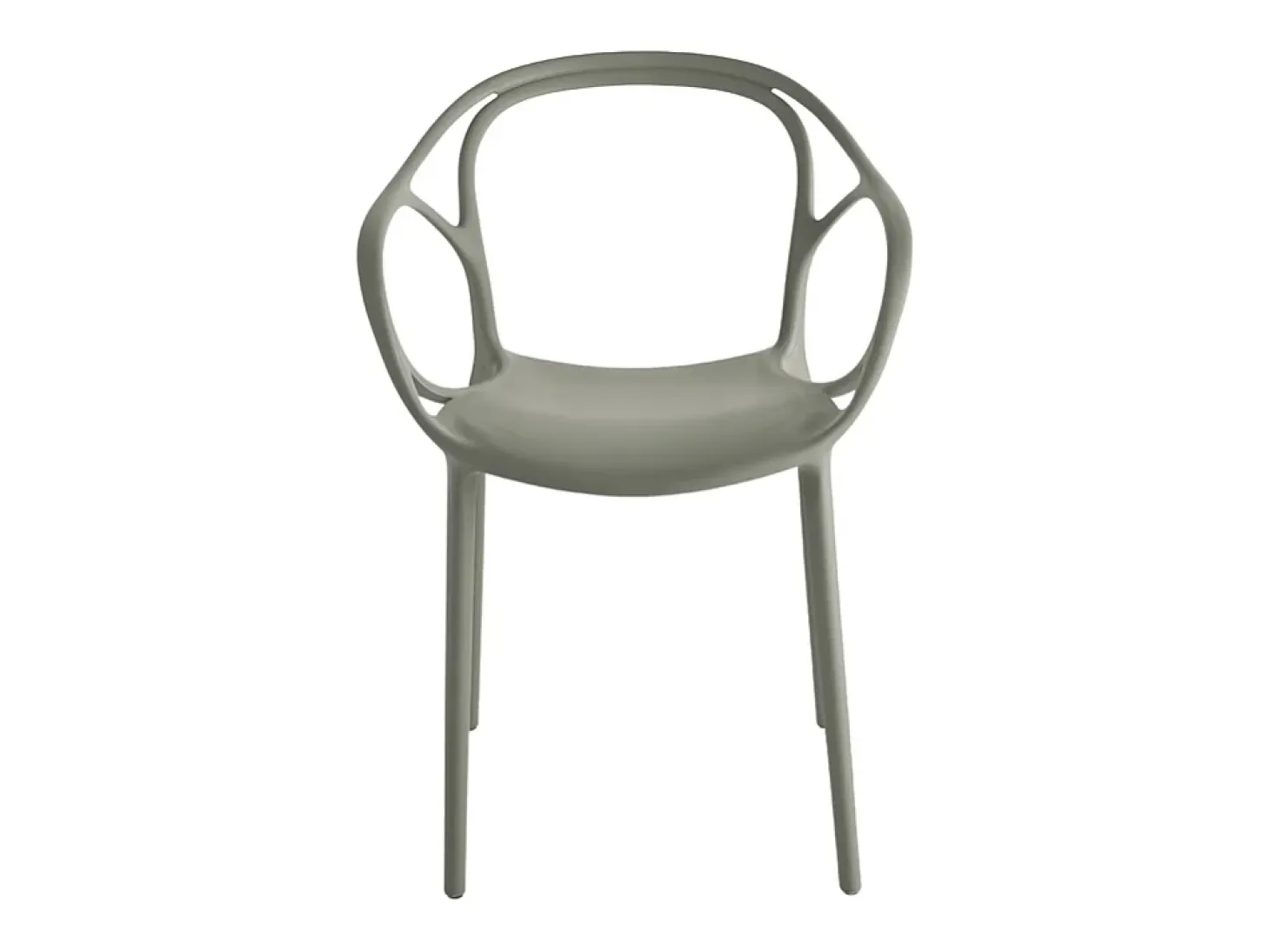 Juego de 2 sillas modernas "Mistral" para el comedor en policropilene gris versátiles cm 57x55 80h