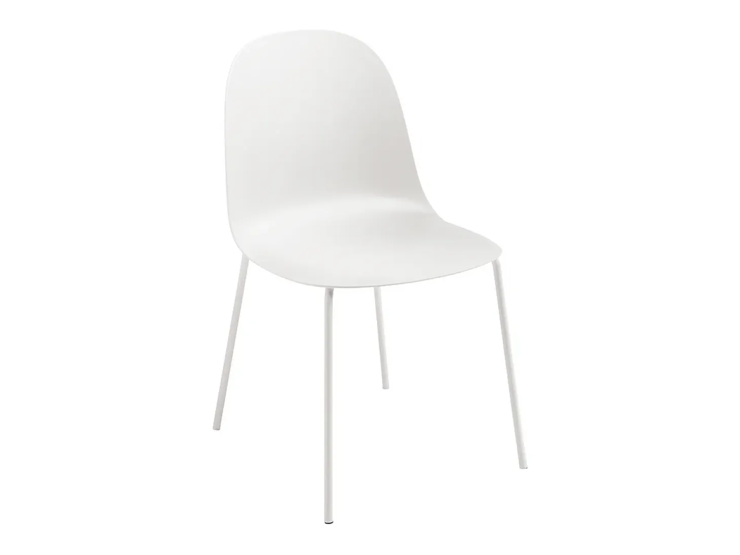 Juego de 2 sillas modernas "Leandro" en polipropileno blanco con estructura de metal cm 45x50 82h