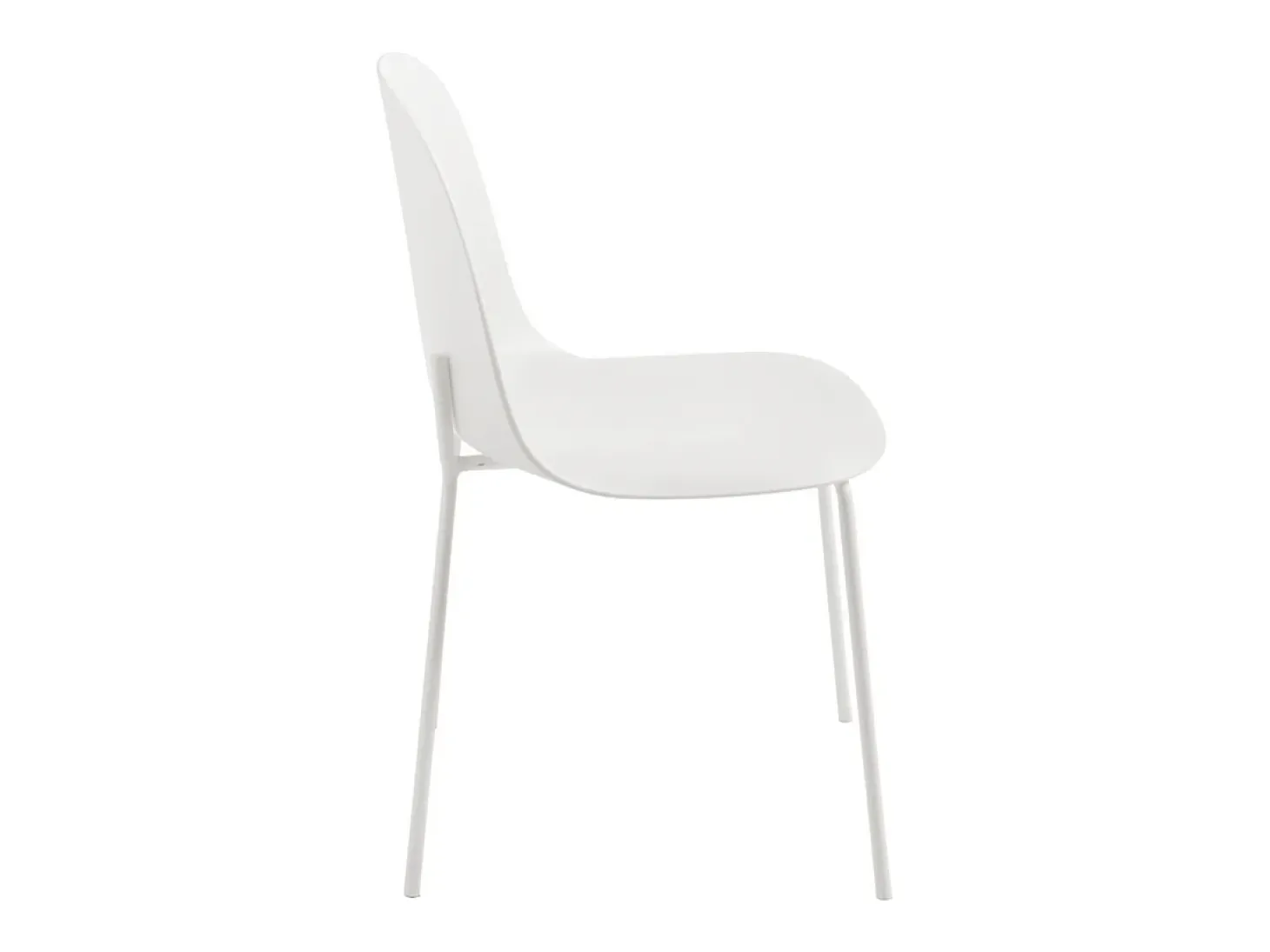 Juego de 2 sillas modernas "Leandro" en polipropileno blanco con estructura de metal cm 45x50 82h