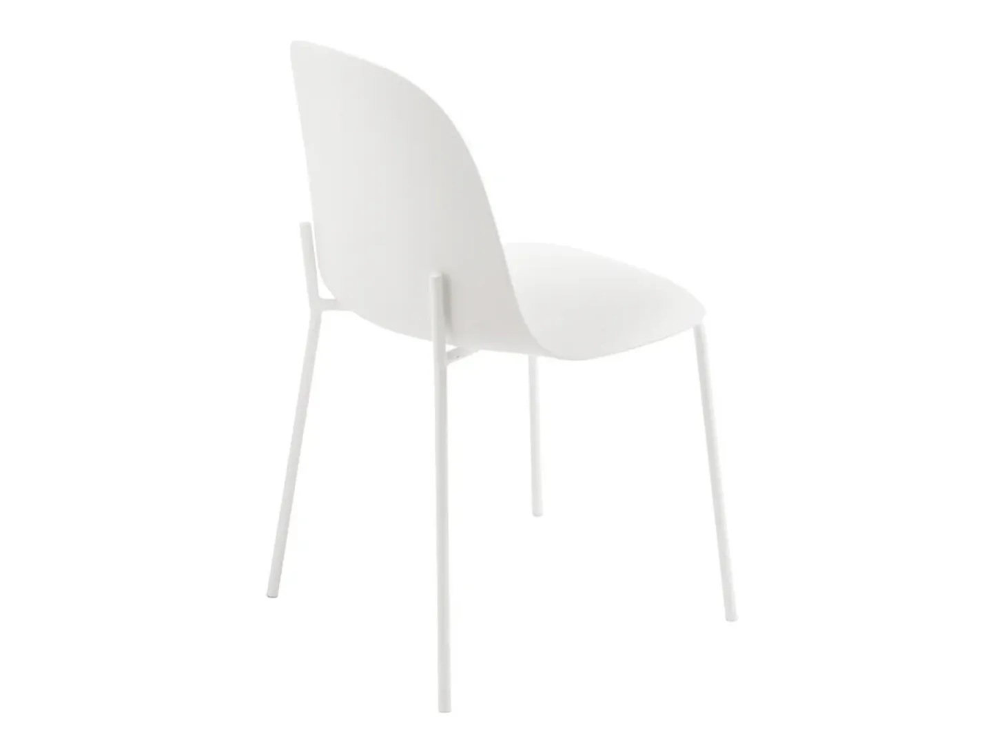 Juego de 2 sillas modernas "Leandro" en polipropileno blanco con estructura de metal cm 45x50 82h