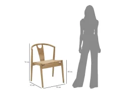 Juego de 2 Sillas Natura 7, Marrón, 56x53x76 cm, Kendra Home