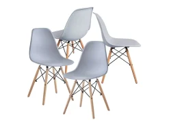 Juego de 4 sillas Nórdica para comedor o cocina con patas en madera color gris