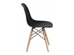Juego de 4 sillas Nórdica para comedor o cocina con patas en madera color negro