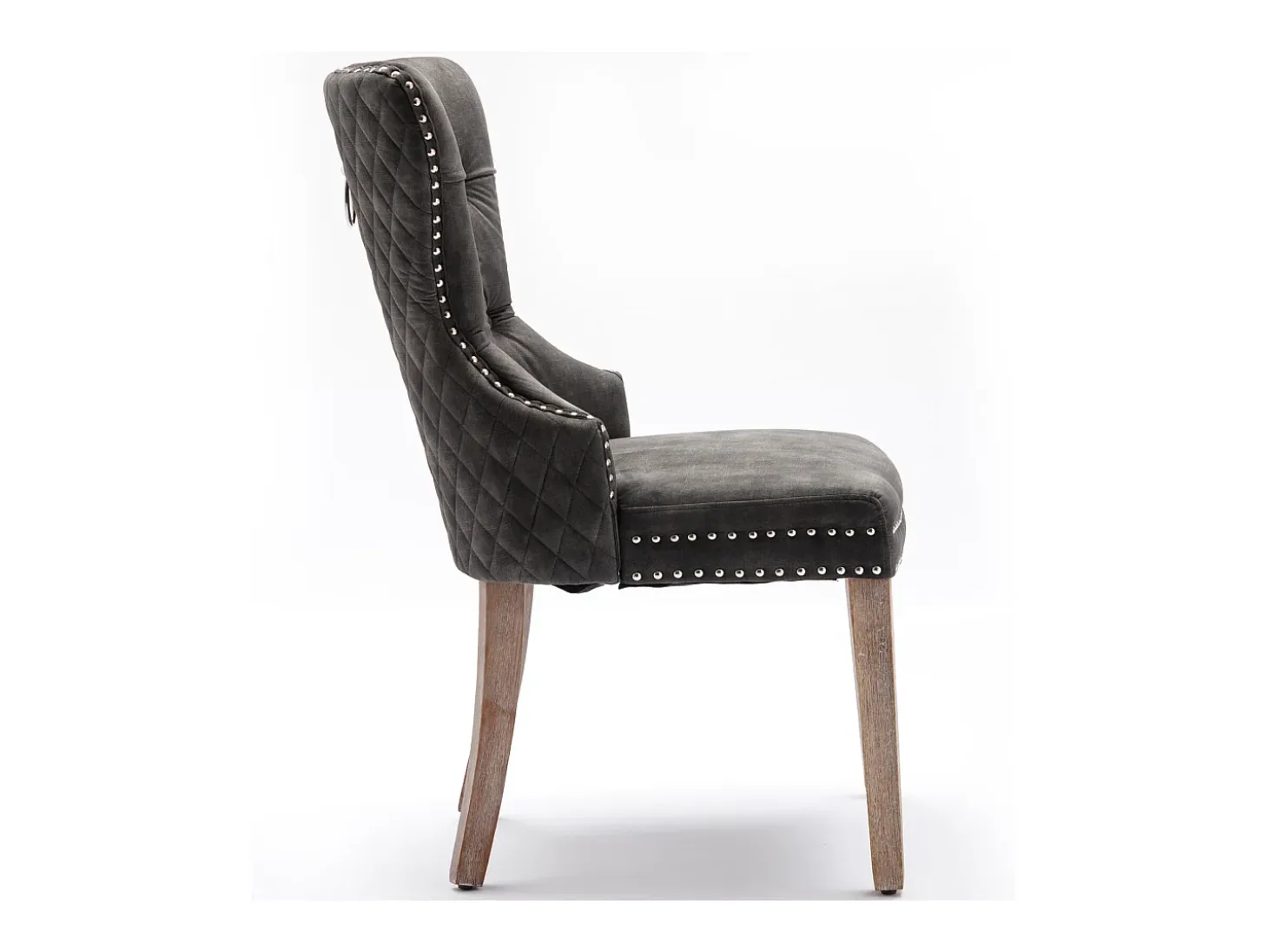 Juego de 2 Sillas para Comedor, Cocina y Salón Silla Tapizada Patas Madera Maciza - 53,5x64x95cm Gris