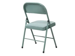 Juego de 2 sillas plegables de terciopelo y metal - Verde almendra - ORTENSIA