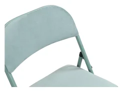 Juego de 2 sillas plegables de terciopelo y metal - Verde almendra - ORTENSIA