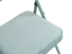 Juego de 2 sillas plegables de terciopelo y metal - Verde almendra - ORTENSIA