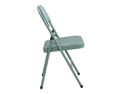 Juego de 2 sillas plegables de terciopelo y metal - Verde almendra - ORTENSIA