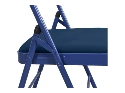 Juego de 6 sillas plegables de terciopelo y metal - Azul - ORTENSIA