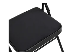 Juego de 2 sillas plegables de terciopelo y metal - Negro - ORTENSIA