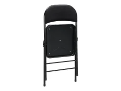 Juego de 2 sillas plegables de terciopelo y metal - Negro - ORTENSIA