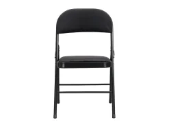 Juego de 2 sillas plegables de terciopelo y metal - Negro - ORTENSIA