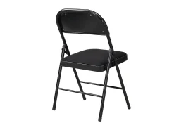 Juego de 2 sillas plegables de terciopelo y metal - Negro - ORTENSIA