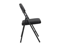 Juego de 2 sillas plegables de terciopelo y metal - Negro - ORTENSIA