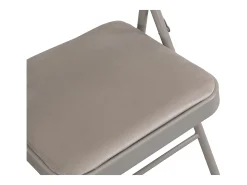 Juego de 6 sillas plegables de terciopelo y metal - Gris topo - ORTENSIA
