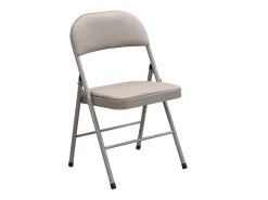 Juego de 2 sillas plegables de terciopelo y metal - Gris topo - ORTENSIA