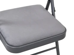 Juego de 6 sillas plegables de terciopelo y metal - Gris - ORTENSIA