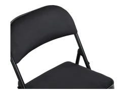 Juego de 6 sillas plegables de terciopelo y metal - Negro - ORTENSIA