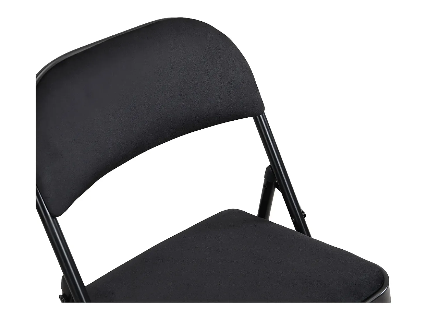 Juego de 6 sillas plegables de terciopelo y metal - Negro - ORTENSIA