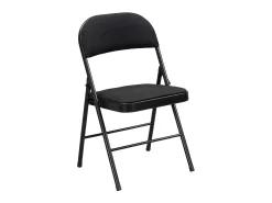 Juego de 6 sillas plegables de terciopelo y metal - Negro - ORTENSIA