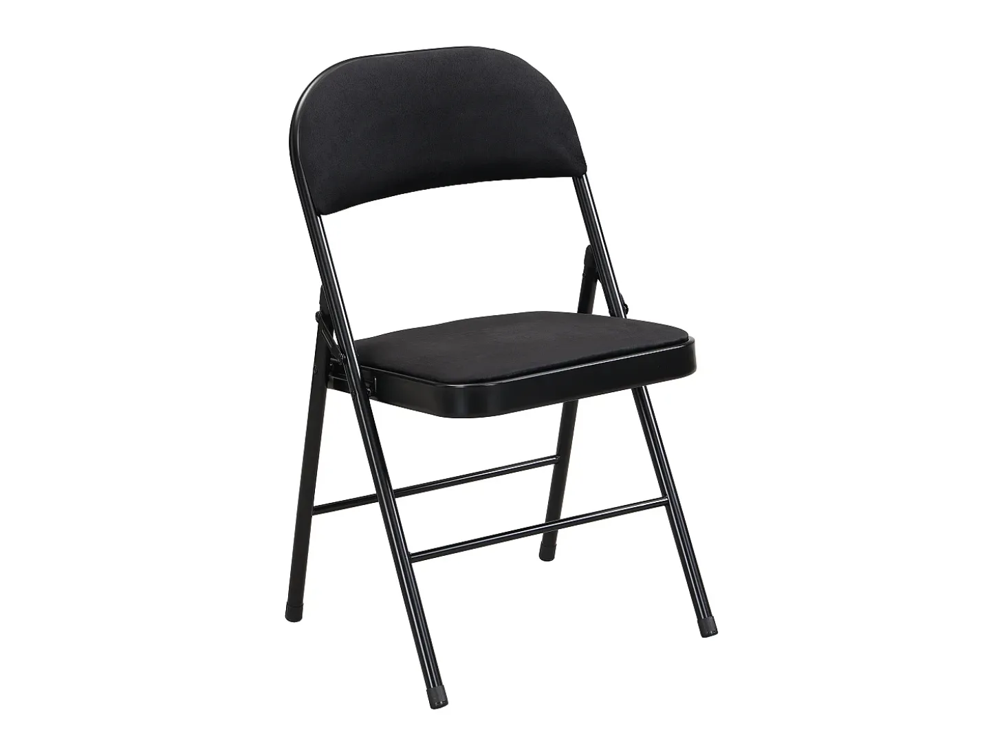 Juego de 6 sillas plegables de terciopelo y metal - Negro - ORTENSIA